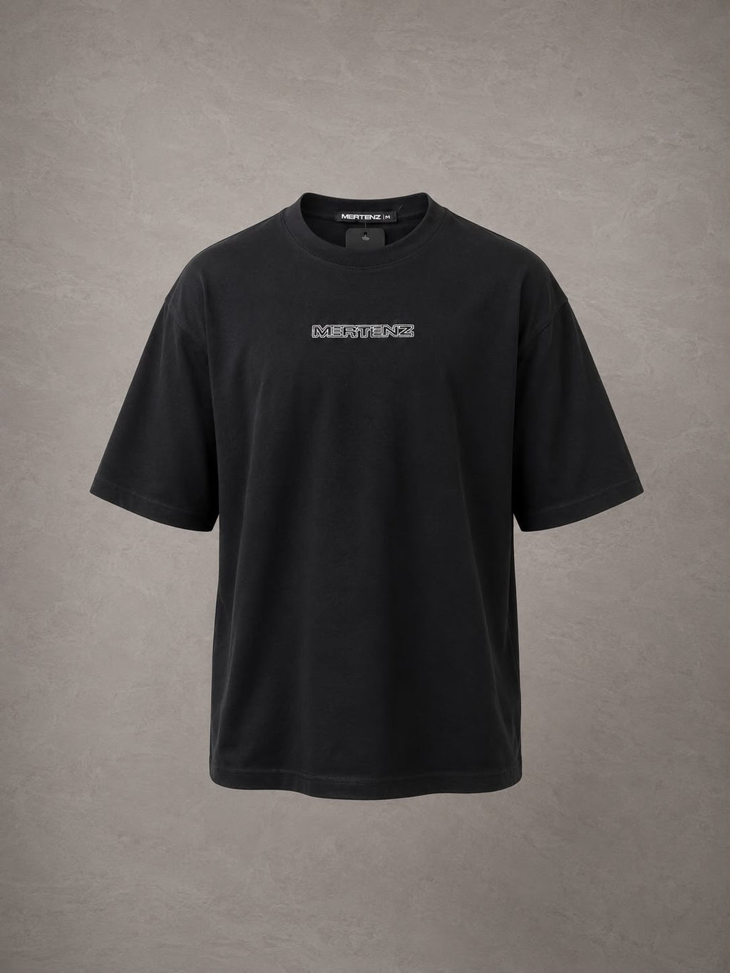 Camiseta oversize negra bordado logo