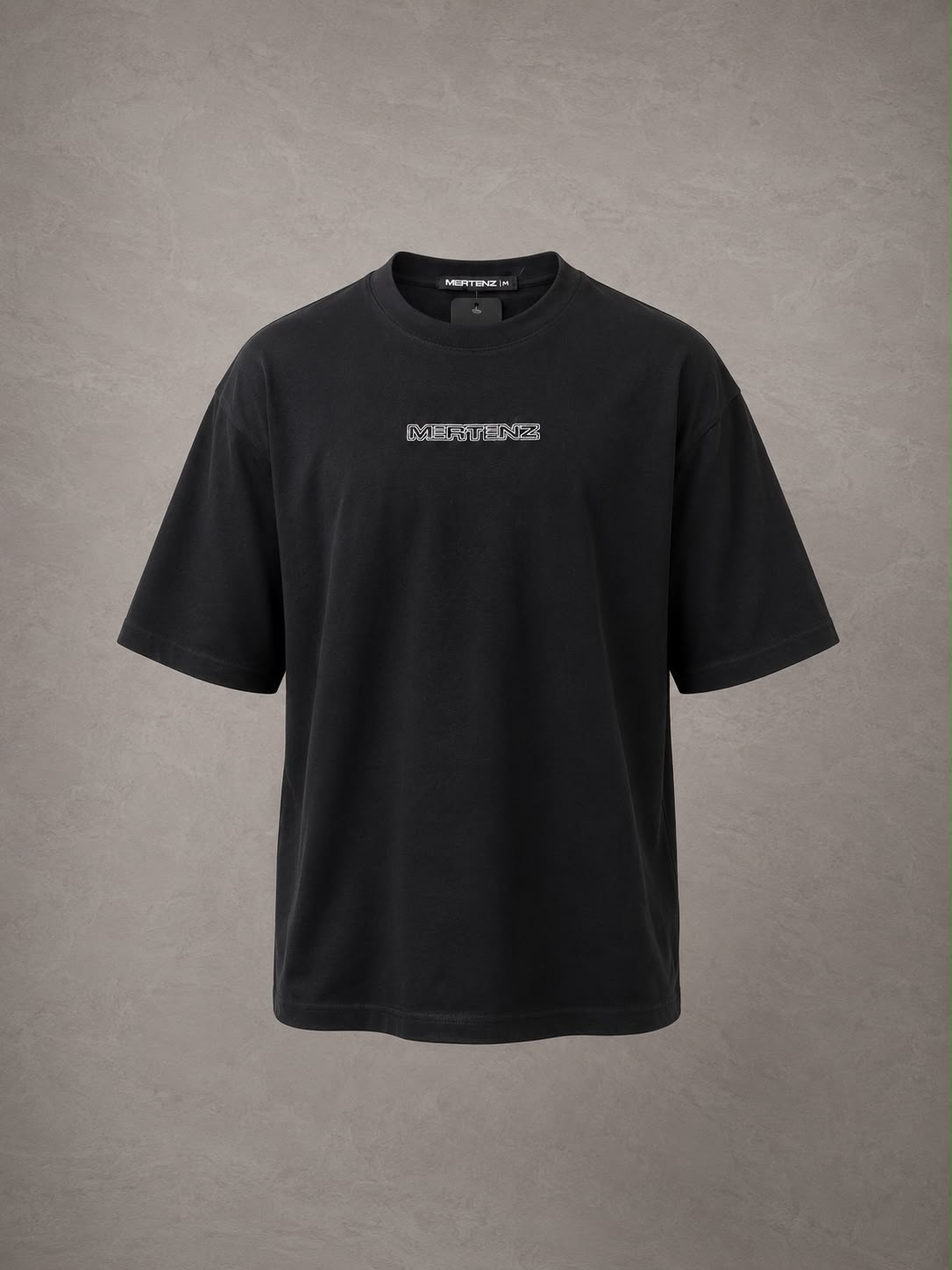 Camiseta oversize negra bordado logo